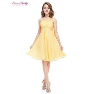 Planet Gates Yellow / 4 Cocktail Dresses Ever Pretty HE03537 One Shoulder Ruffles Padded Chiffon Short Vestido 2018 Cocktail Dresses