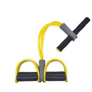 Planet Gates Yellow 4 Tube Home Gym Sport Fitness Body Building Crossfit Equipment Yoga Pilates Elastic Rubber Pedal Exerciser Resistance Bands Rope