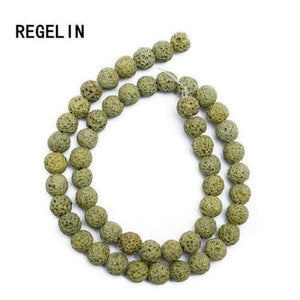 Planet Gates yellow / 4MM REGELIN Colorful Volcanic Lava Stone Round Loose beads Natural Stone Rock Ball DIY For Jewelry Bracelet/Necklace Making Gift