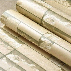 Planet Gates Yellow / 5.3㎡ Modern 3D Stone Brick Wall Non-woven Wallpaper Roll Living Room Bedroom Background Wall Decor Art Wall Paper Papel De Parede 3D