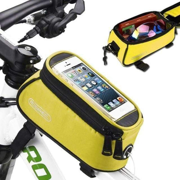 Planet Gates YELLOW / 5.5 4.8" 5.5" PVC Bicycle Bag Outdoor Cycling Bicycle Frame Pouch Front Tube Bag Bike Bags for Cell Phone 4 color