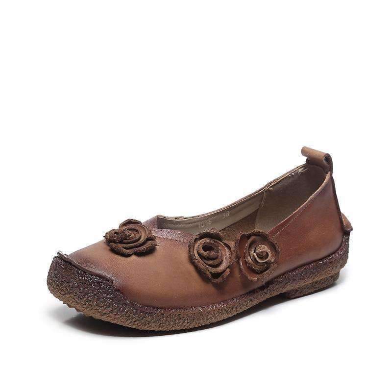 Planet Gates Yellow / 5 GKTINOO Women Shoes Spring Genuine Leather Flat Shoes Woman Loafers Handmade Soft Outsole Comfortable Casual Shoes Women Flats