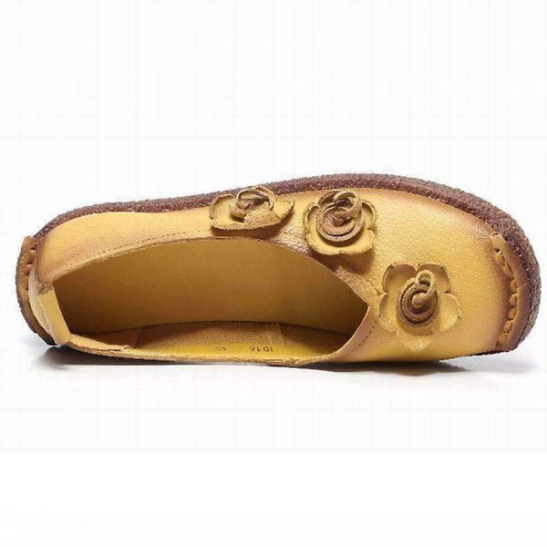 Planet Gates Yellow / 5 GKTINOO Women Shoes Spring Genuine Leather Flat Shoes Woman Loafers Handmade Soft Outsole Comfortable Casual Shoes Women Flats