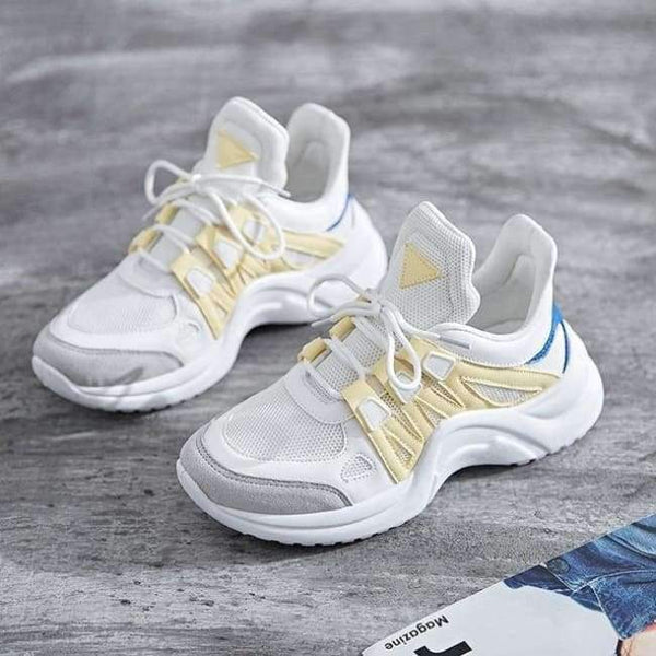 Planet Gates Yellow / 5 New Designer Vulcanized Shoes Women Wedges 2018 Spring Sneakers Women Shoes Vulcanize Stripe Tenis Feminino Female Dad Shoes