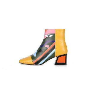 Planet Gates yellow 5cm / 11 FEDONAS Fashion Brand Women Ankle Snow Boots Warm High Heels Martin Shoes Woman Party Wedding Pumps Basic Genuine Leather Boots