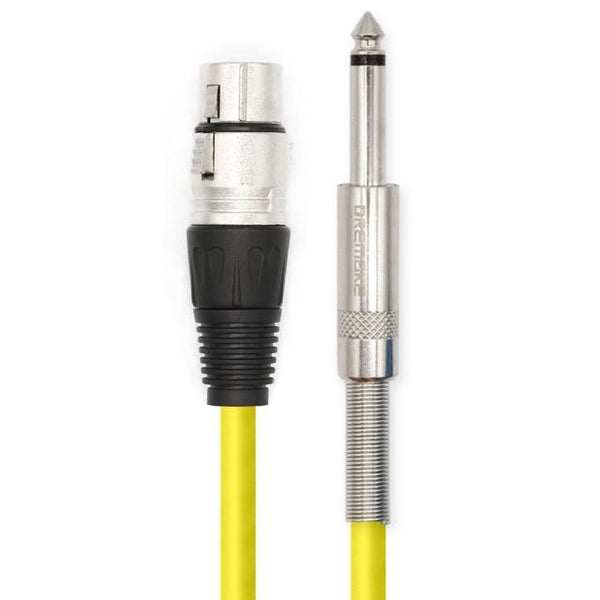 Planet Gates Yellow / 5m Professional Mic Cable 6.35mm (1/4") Male Mono Jack to 3 Pin XLR Microphone Female Patch Cord for Speaker Bass Amplifier