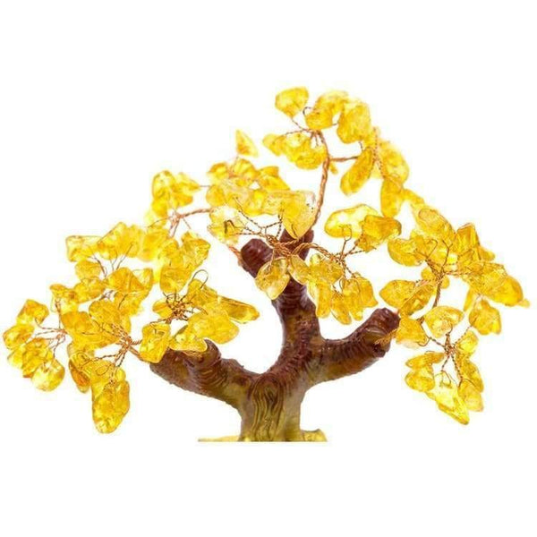 Planet Gates Yellow 6.7 Inch Tall Mini Crystal Money Tree Bonsai Style Wealth Luck Feng Shui Bring Wealth Luck Home Decor Birthday Gift