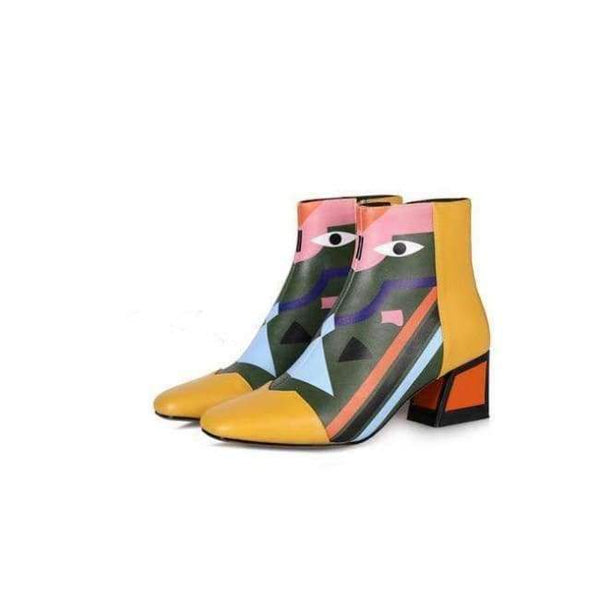 Planet Gates yellow 7cm / 11 FEDONAS Fashion Brand Women Ankle Snow Boots Warm High Heels Martin Shoes Woman Party Wedding Pumps Basic Genuine Leather Boots