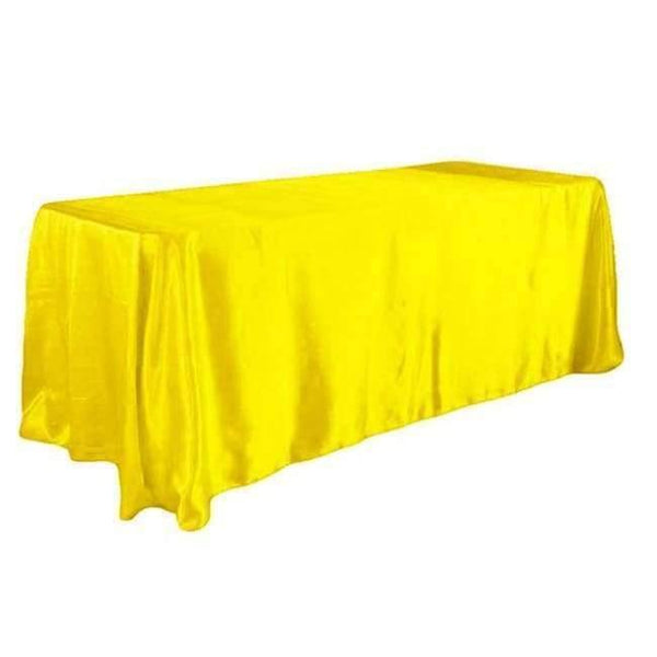 Planet Gates Yellow / 90 x 132 inch 90 x 132 inch Rectangular Satin Tablecloth White/Black Tablecloths Table Cover for Wedding Party Restaurant Banquet Decorations