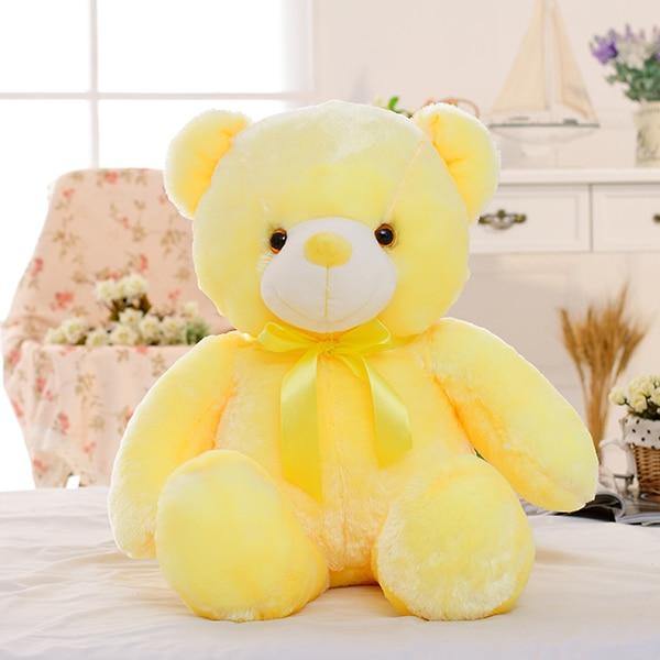 50cm Creative Light Up LED Teddy Bear Stuffed Animals Plush Toy Colorful Glowing   Christmas Gift For Kids Pillow