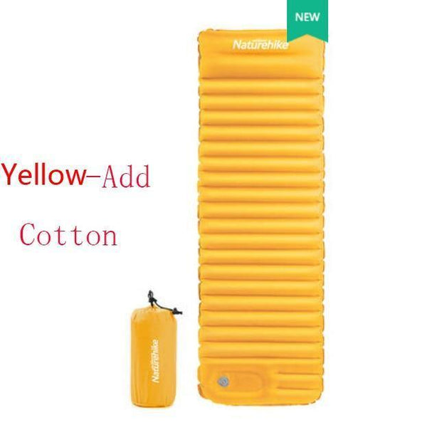 Planet Gates Yellow-Add Cotton Outdoor Push Inflatable Camping Mat Tent Outdoor Envelope Waterproof Sleeping Pad Picnic Folding Mattress NH18Q001-D