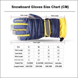 Planet Gates Yellow / Adult Women L Snowboard Waterproof Gloves Men Women Children Warm Skiing Gloves Snowmobile Motorcycle Riding Winter Outdoor Lady Gloves