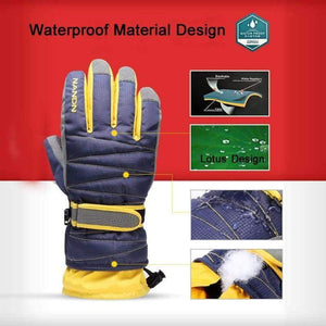 Planet Gates Yellow / Adult Women L Snowboard Waterproof Gloves Men Women Children Warm Skiing Gloves Snowmobile Motorcycle Riding Winter Outdoor Lady Gloves
