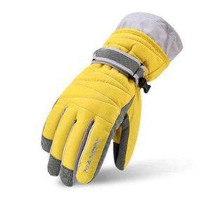 Planet Gates Yellow / Adult Women L Snowboard Waterproof Gloves Men Women Children Warm Skiing Gloves Snowmobile Motorcycle Riding Winter Outdoor Lady Gloves