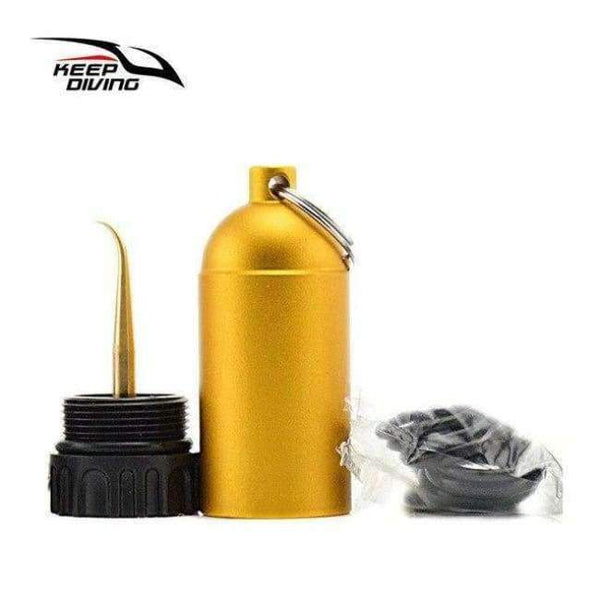 Planet Gates Yellow Aluminum Alloy Mini Scuba Tank with One Pick Needle and 12 Different Size O-rings Scuba Diving Accessories