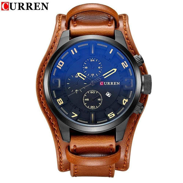 Planet Gates yellow Analog sports Men Watches Fashion Creative Quartz Leather Strap Wristwatch Date Male Clock Reloj Hombre