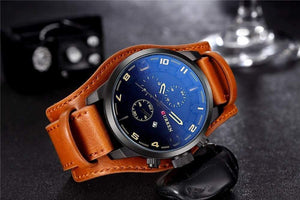 Planet Gates yellow Analog sports Men Watches Fashion Creative Quartz Leather Strap Wristwatch Date Male Clock Reloj Hombre