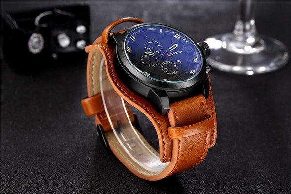 Planet Gates yellow Analog sports Men Watches Fashion Creative Quartz Leather Strap Wristwatch Date Male Clock Reloj Hombre