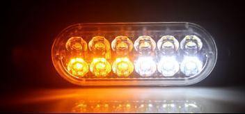 Planet Gates Yellow and White 4PCS 12V 24V 12 LED Super Bright Emergency Warning Caution Waterproof Amber Strobe Light Bar Flashing for Auto Car Truck SUV Van