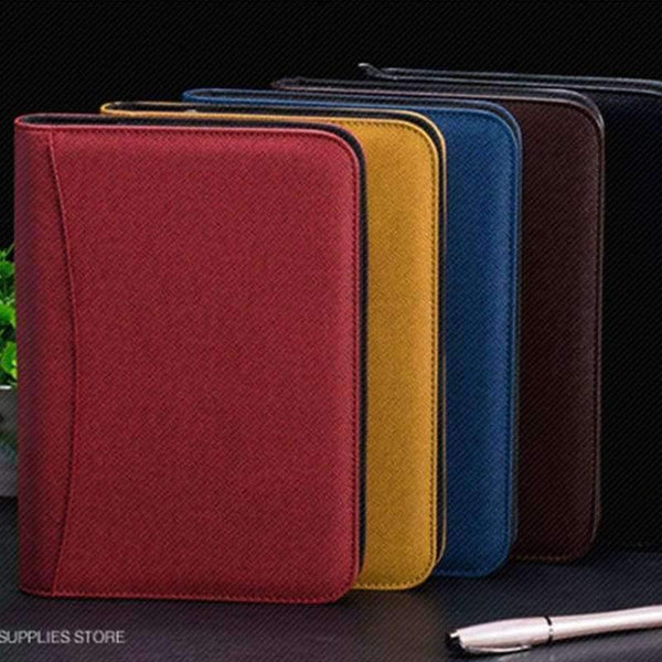 Planet Gates Yellow / B5 Notebook Traveler Leather Diary Memos Writing Pads Folder Solar energy Calculator card holder Notepad Business planner A5 A6 B5