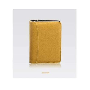 Planet Gates Yellow / B5 Notebook Traveler Leather Diary Memos Writing Pads Folder Solar energy Calculator card holder Notepad Business planner A5 A6 B5