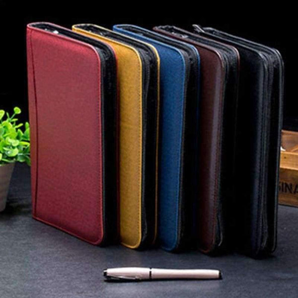 Planet Gates Yellow / B5 Notebook Traveler Leather Diary Memos Writing Pads Folder Solar energy Calculator card holder Notepad Business planner A5 A6 B5