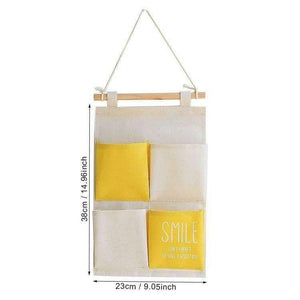 Planet Gates Yellow Bag Canvas Pocket Hanging Organizers Wall Door Closet Decor Storage Bags Clothes Hanger Home Bathroom Wardrobe Organization Items