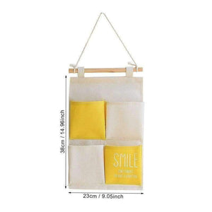Planet Gates Yellow Bag Canvas Pocket Hanging Organizers Wall Door Closet Decor Storage Bags Clothes Hanger Home Bathroom Wardrobe Organization Items