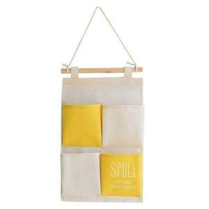 Planet Gates Yellow Bag Canvas Pocket Hanging Organizers Wall Door Closet Decor Storage Bags Clothes Hanger Home Bathroom Wardrobe Organization Items