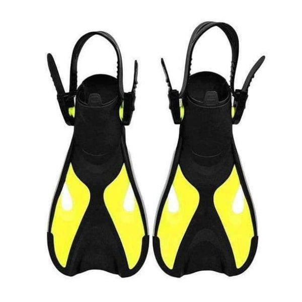 Planet Gates yellow black / S Adjustable Children Kids Super-soft Snorkeling Swimming Fins Long Flippers Comfortable Diving Training Equipment New