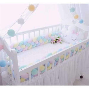 Planet Gates Yellow blue 4 colors 4 Braids 2 Meter Knot Soft Baby Bed Bumper Crib Sides Newborn Crib Pad Protection Cot Bumpers Bedding for Infant