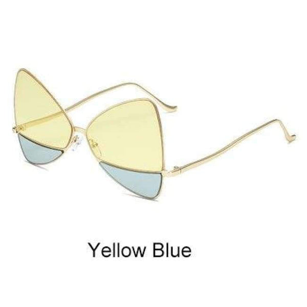 Planet Gates Yellow Blue Ralferty 2018 Oversized Butterfly Sunglasses Women Cloudy Glasses Candy Colors Eyewear Accessories Irregular Eyeglasses B016
