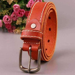 Planet Gates Yellow Brown / 100cm CUKUP Ladies Quality Pure Cow Cowhide Leather Belts Pin Buckle Casual Styles Jeans Genuine Belts for Women 2.4cm Width NCK374