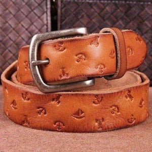 Planet Gates Yellow Brown / 95cm CUKUP Ladies 100% Pure Cowhide Leather Belts Pin Buckle Casual Styles Jeans Cow Skin Genuine Belts for Woman 3.0cm Width NCK466