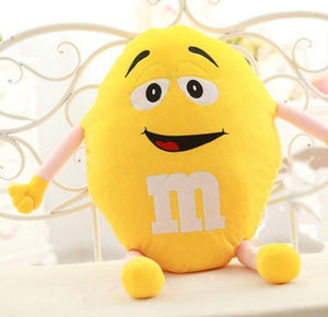 Candice Guo! Plush Toy Stuffed Doll Funny Expressions M&M's Chocolate Buttons Bean Cushion Creative Birthday Christmas Gift 1pc