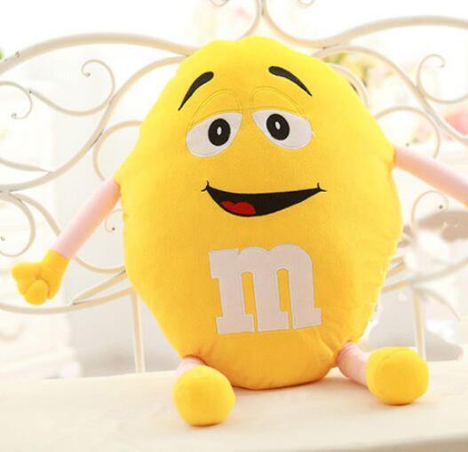 Candice Guo! Plush Toy Stuffed Doll Funny Expressions M&M's Chocolate Buttons Bean Cushion Creative Birthday Christmas Gift 1pc