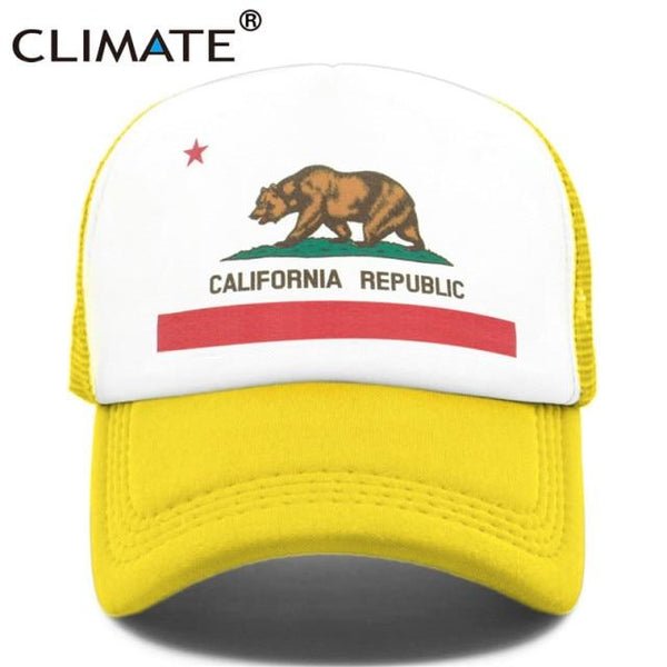 Planet Gates Yellow Cap / Adult 55to58cm Head California Trucker Cap Men Bear California Republic Flag Cap  Funny Hip Hop Hat Cap Cool Summer Mesh Cap Adult  Kids Kid