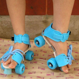 Planet Gates Yellow Children Roller Skates Double Row 4 Wheel Skating Shoes Adjustable Size Sliding Slalom Inline Skates Kids Boys Girls