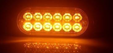 Planet Gates Yellow Color 4PCS 12V 24V 12 LED Super Bright Emergency Warning Caution Waterproof Amber Strobe Light Bar Flashing for Auto Car Truck SUV Van