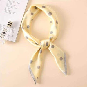 Planet Gates yellow dots Women Scarf Luxury Brand Striped Dots Print Hijab Pure Silk Shawl Scarfs Foulard Square Head Scarves Wraps 2017 NEW