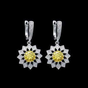 Planet Gates yellow Fashion Blue Zircon Silver 925 Jewelry Hanging Drop Dangle Earrings For Women With Stones Free Gift drop ship