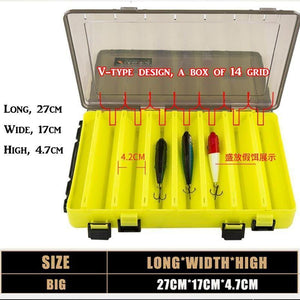 Planet Gates YELLOW Fishing Lure Box Double Sided Tackle Box Fishing Lure Egi Squid Jig Pesca Accessories Box Minnows Bait Fishing Tackle Container