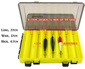 Planet Gates YELLOW Fishing Lure Box Double Sided Tackle Box Fishing Lure Egi Squid Jig Pesca Accessories Box Minnows Bait Fishing Tackle Container