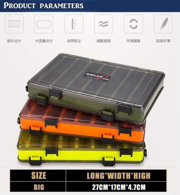 Planet Gates YELLOW Fishing Lure Box Double Sided Tackle Box Fishing Lure Egi Squid Jig Pesca Accessories Box Minnows Bait Fishing Tackle Container