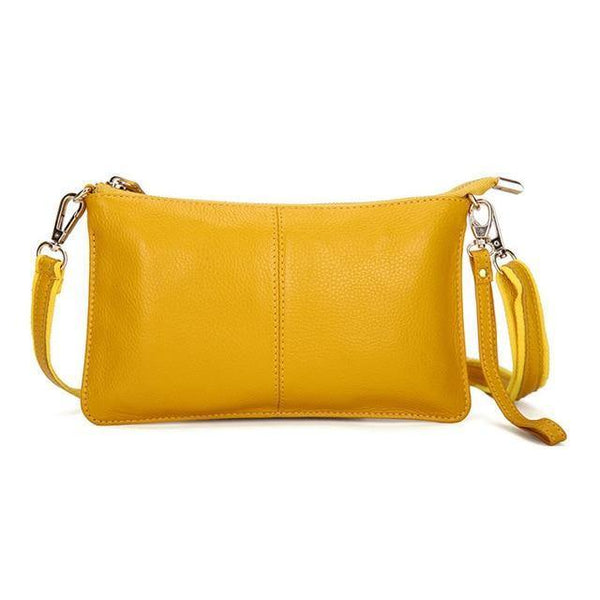 Planet Gates Yellow Genuine Leather Women Messenger Bag Famous Brand Female Shoulder Bag Envelope Clutch Bag Crossbody Bag Purse for Women 2018