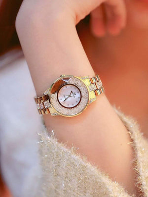 Planet Gates yellow gold Lady Watch Woman Rhinestone Wristwatches Crystal Watches Hours Gift Relogios clocks Drop Shipping