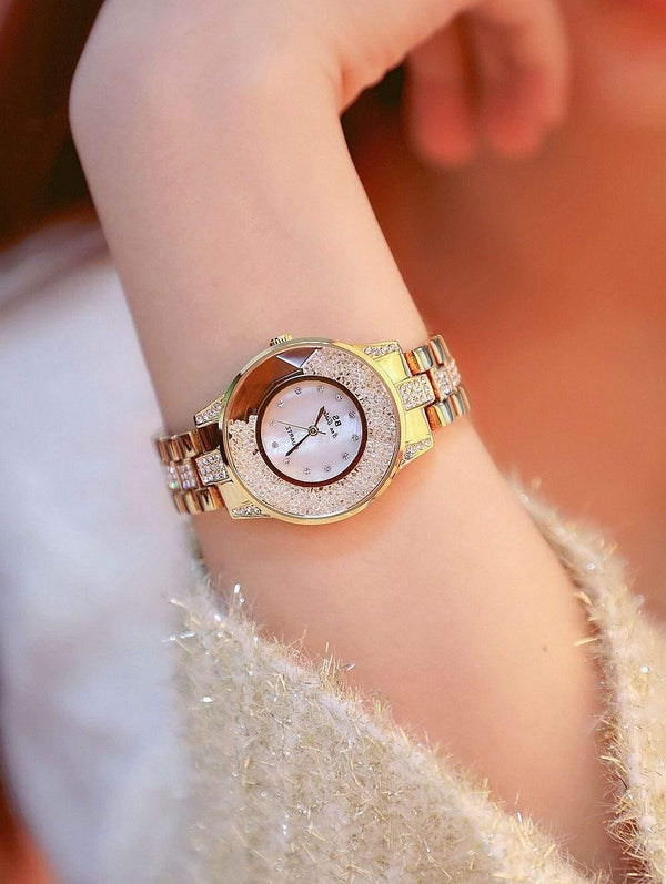 Planet Gates yellow gold Lady Watch Woman Rhinestone Wristwatches Crystal Watches Hours Gift Relogios clocks Drop Shipping