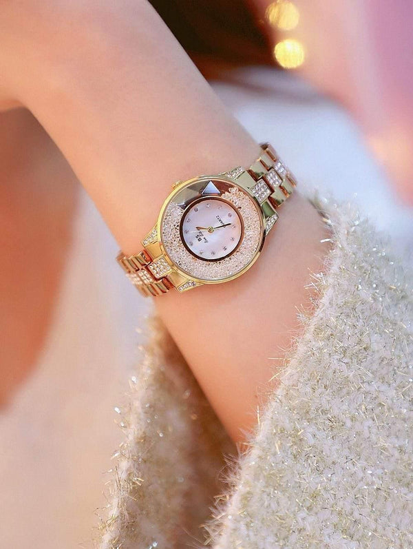 Planet Gates yellow gold Lady Watch Woman Rhinestone Wristwatches Crystal Watches Hours Gift Relogios clocks Drop Shipping