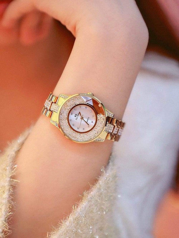 Planet Gates yellow gold Lady Watch Woman Rhinestone Wristwatches Crystal Watches Hours Gift Relogios clocks Drop Shipping