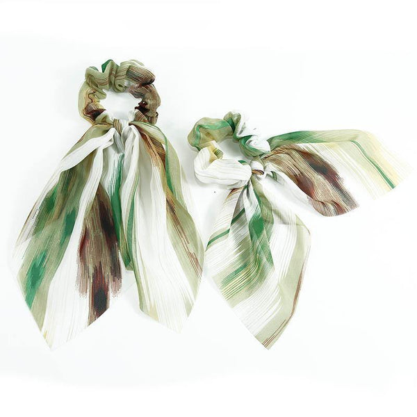 Chiffon Ribbons Hairband Elastic Hair Rope Hair Tie Floral Scrunchie Women Ponytail Holder Rubber Headbands Accessories